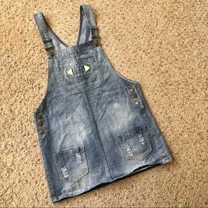 Vintage Langege denim overhauls mini dress, small